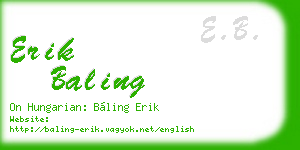 erik baling business card